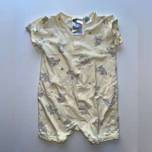 Charming Yellow Baby Romper with Bunny Design